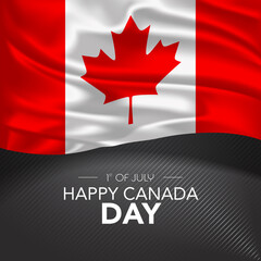 Fototapeta na wymiar Canada happy day greeting card, banner, vector illustration