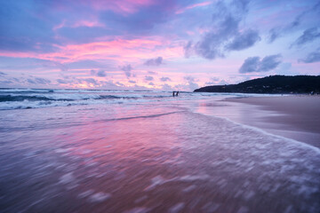 Beautiful landscape. Sunset on the sea shore.