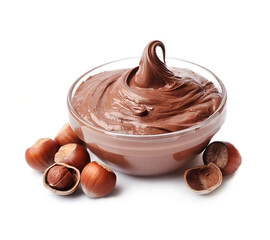 Chocolate spread with hazelnuts. Nutella