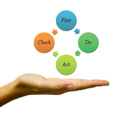 Plan, do, act, check. Business concept