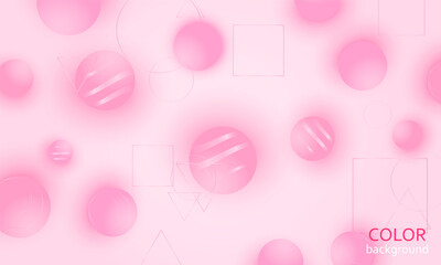 Pink Abstract Background Design. Pink Balls.