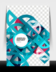 Business flyer annual report, circle and triangle shapes modern design