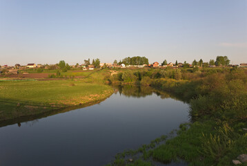 Fototapeta na wymiar Iganino river near Kiselevsk City