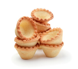 Small tartlets isolated on white.