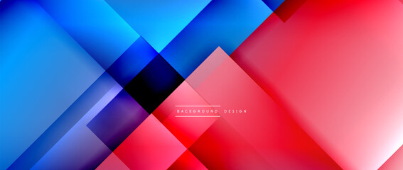 Obraz premium Square shapes composition, fluid gradient geometric abstract background. 3D shadow effects, modern design template