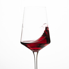 
glass of wine on a white background