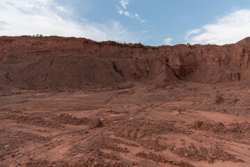 Muck piled up on construction land