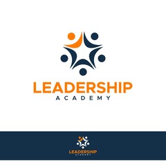 Fototapeta na wymiar star leadership academy logo design unique