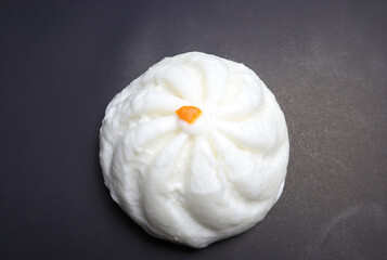 White Steamed Bun on painted background