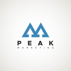 Peak Marketing abstract logo design 