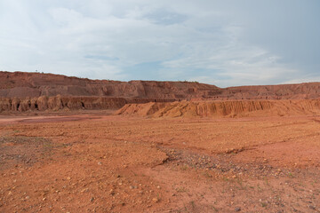 Gobi desert mud surface horizon landscape