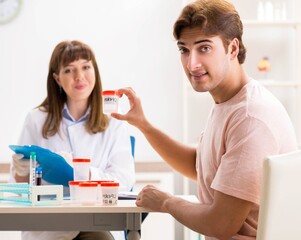 Male sperm donor visiting clinic