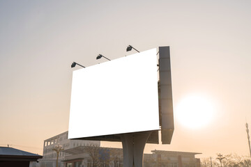 billboard blank on road in city for advertising background