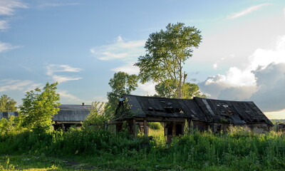 Fototapeta premium Old Russian Village near Kiselevsk City