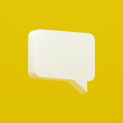 3d rendering glossy speech bubbles on yellow background