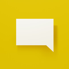 3d rendering glossy speech bubbles on yellow background