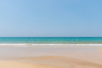 tropical landscape beach sea with blue sky background in Mai Khao Beach,Phuket, Thailand .-Summer Concept - 355905022