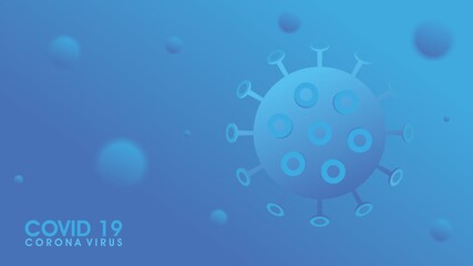Blue corona COVID 19 virus background color
