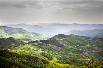 Naklejka premium Mountains, hills and meadows on Kopaonik mountain in Serbia