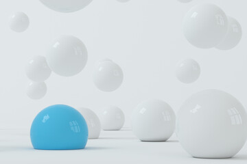Bouncing soft balls with white background, 3d rendering.