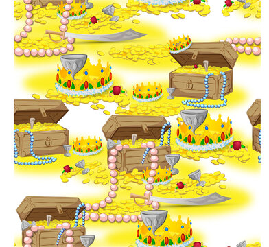 vector color pattern chest pirates treasures