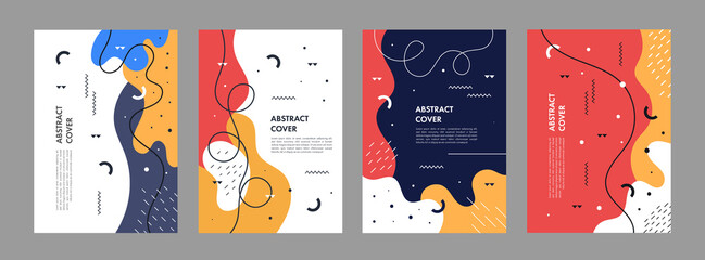 Set of abstract creative artistic templates. Universal cover Designs for Annual Report, Brochures, Flyers, Presentations, Leaflet, Magazine.