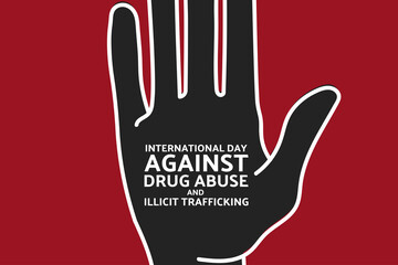 International day against drug abuse and illicit trafficking concept. Template for background, banner, card, poster with text inscription. Vector EPS10 illustration.