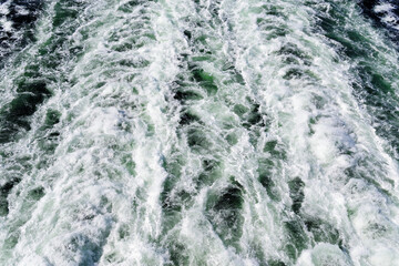 Water wake from cruise ship