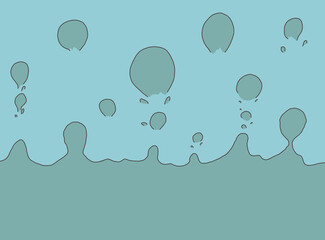 illustration abstract background in blue tones boiling water