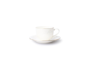 White cup empty isolated on white background, drink concept - Clipping path