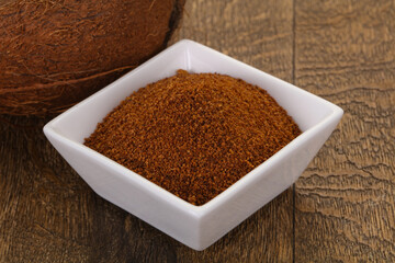 Coconut brown sugar in the bowl