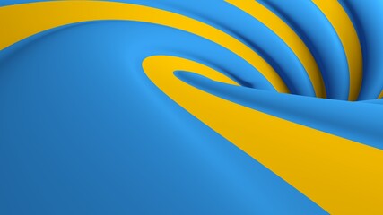 Blue and orange spiral background - 3D rendering illustration