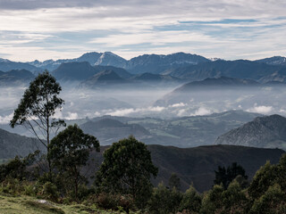 mountain landscape with clouds