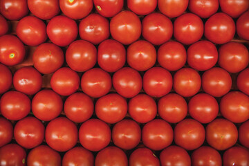 Fresh Organic Farm Tomatoes at food market