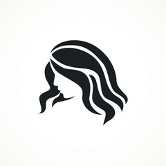 illustration of woman hair style icon, logo woman on white background,