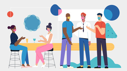 Ilustration people with masks