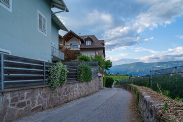 A view of the beautiful Appiano in Italian South Tyrol