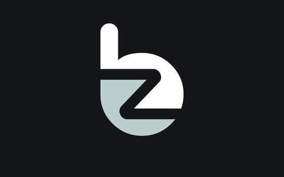 bz or zb Letter Initial Logo Design, Vector Template
