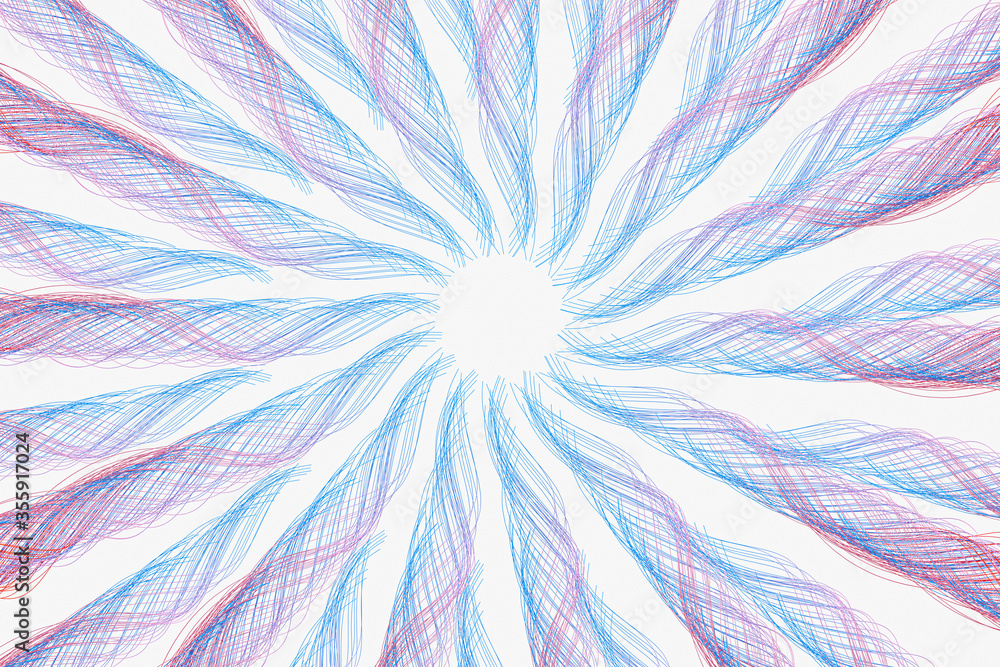 Poster curvy and twisted lines, abstract background, 3d rendering.