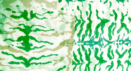 Aquarelle Texture. White Tie Dye Grunge. Floral Dirty Art Grunge. Artistic Dirty Art. Wet Art Print. Watercolor Print. Authentic Brushed Art. Splash Banner.Tie Dye Batik. Green
