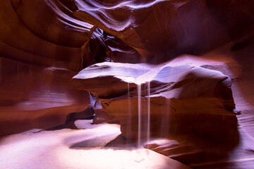 Upper Antelope Canyon mit Lightbeams, Page, Roadtrip, Slot Canyon
