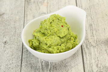 Avocado guacamole sauce with chili pepper
