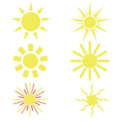 Sun icon set. Elements for design. Vector illustration.
