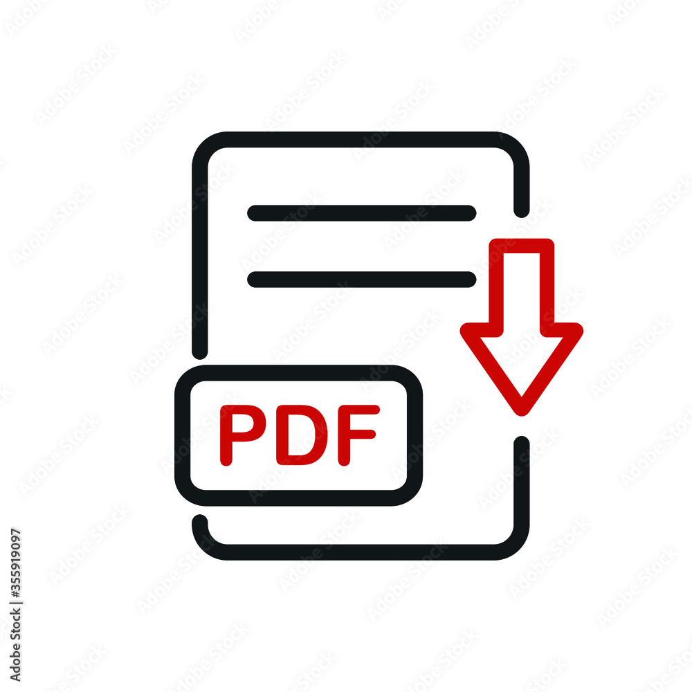 Poster pdf file download and upload document icon vector logo template