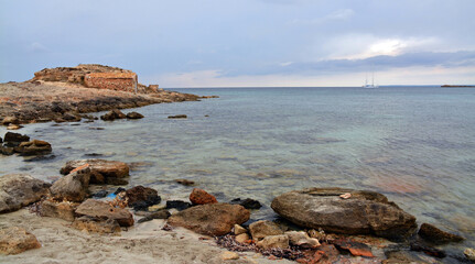 Fototapeta na wymiar Strandabschnitt in den Salinen bei Es Trenc Mallorca