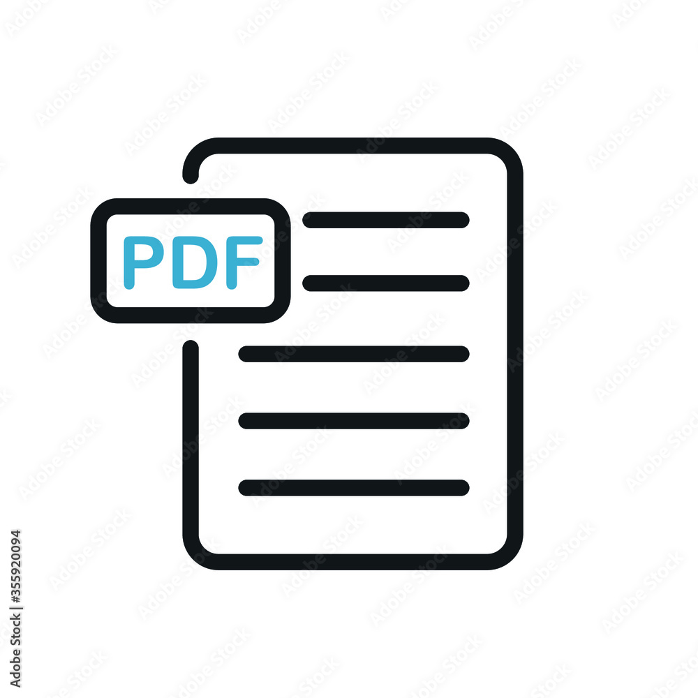 Aufkleber pdf file download and upload document icon vector logo template