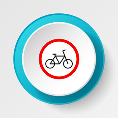 Round button for web icon, Traffic signs, bikes. Vector icon