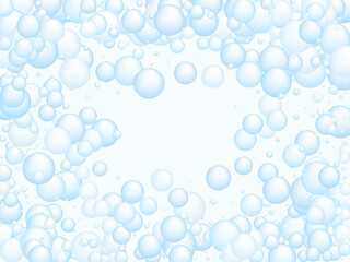 Fototapeta na wymiar Soap foam bubbles, shampoo soapy effect background