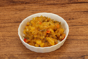 Relish sauce with cucumbers and mustard