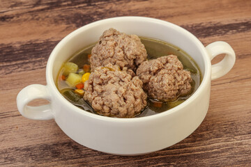 Soup with vegetables and meat balls